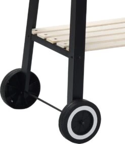 Verrijdbare Barbecue – Houtskool/Briketten - Verstelbare Grillplaat – Houten Tafel – Winscherm – Gewicht 5.9kg -Keuken Grill Promotie 1049x1200 1