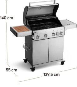 Burnhard Gas BBQ Big FRED Deluxe - 4 Branders - Incl. Keramische Infraroodbrander & Afdekhoes - Deluxe -Keuken Grill Promotie 1063x1200 2