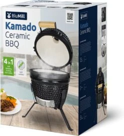BluMill Kamado BBQ Egg - Kamado 13 Inch - Incl. Vlees Thermometer - Houtskoolbarbecues - Zwart - Ø 27cm -Keuken Grill Promotie 1090x1200