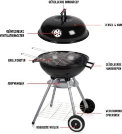 BBQ Collection Houtskoolbarbecue - Kogelbarbecue 45 X 60 Centimeter - Ronde Barbecue - Barbecue Op Wielen - Zwart - Metaal 25 BBQ Collection Houtskoolbarbecue - Kogelbarbecue 45 X 60 Centimeter - Ronde Barbecue - Barbecue Op Wielen - Zwart - Metaal -Keuken Grill Promotie 1098x1200