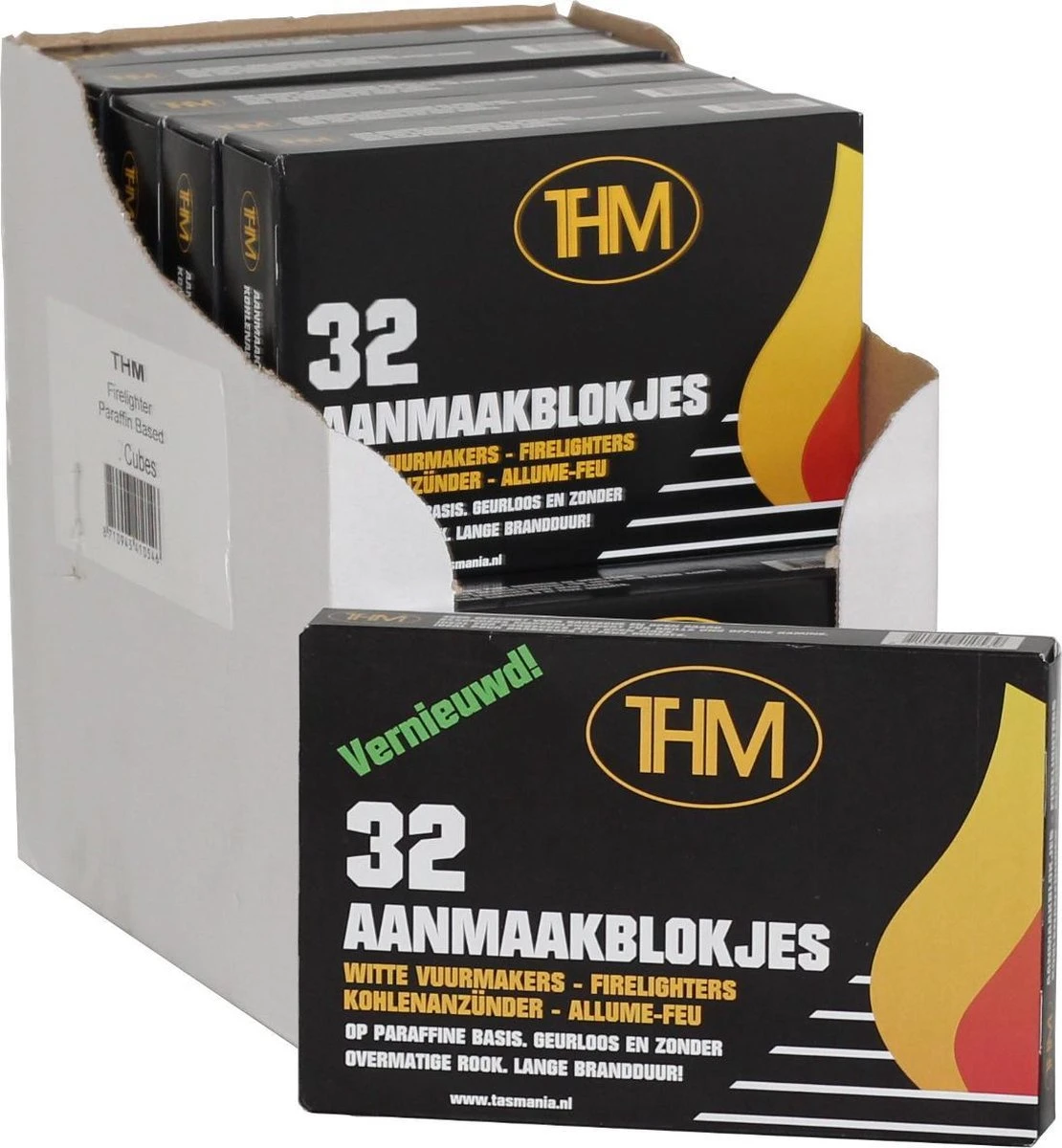 THM Witte Aanmaakblokjes 32 Stuks Paraffine - Omdoos Van 24 Pakjes 1 THM Witte Aanmaakblokjes 32 Stuks Paraffine - Omdoos Van 24 Pakjes