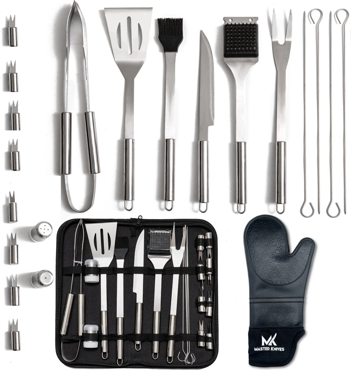 Bbq Accesoires – Bbq Gereedschap – Bbq Set – 22 Delig – RVS