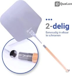 Qualux Pizzaschep Tweedelig – Pizzaschep Voor BBQ – Ophangbaar – Hout/rvs -Keuken Grill Promotie 1139x1200