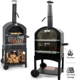MaxxGarden Pizza Oven Buiten - Houtskool – Incl. Pizzasteen - 45x65x158cm -Keuken Grill Promotie 1146x1200