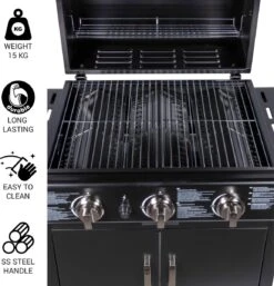 MaxxGarden Gas Barbecue - 3 Branders - Incl. Gratis BBQ Set -Keuken Grill Promotie 1154x1200