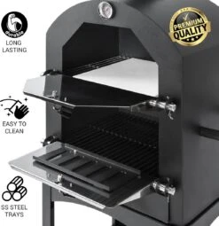 MaxxGarden Pizza Oven Buiten - Houtskool – Incl. Pizzasteen - 45x65x158cm -Keuken Grill Promotie 1162x1200