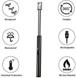 Le Cose USBurn-BBQ Aansteker-oplaadbare Aansteker Met Usb Kabel-Elektrische Plasma Aansteker-windbestendig En Buigzaam-zwart-USB-Lange Flexibele Aansteker -Keuken Grill Promotie 1163x1200 1