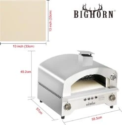 Bighorn Outdoor Edelstaal Gas Pizza Oven - Draagbare Gas Barbecue - Edelstaal -Model SRGG20001 -Keuken Grill Promotie 1169x1200
