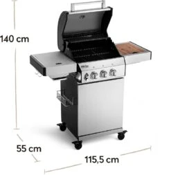 Burnhard Gas BBQ FRED JR. Deluxe - 2 Branders - Incl. Keramische Infraroodbrander & Afdekhoes - Deluxe 36 Burnhard Gas BBQ FRED JR. Deluxe - 2 Branders - Incl. Keramische Infraroodbrander & Afdekhoes - Deluxe -Keuken Grill Promotie 1170x1200