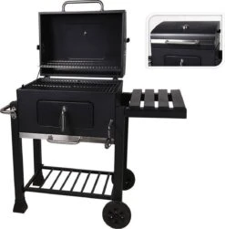 Houtskool BBQ Op Wielen + Tafel | Mat Zwart - X86000060 -Keuken Grill Promotie 1180x1200 1