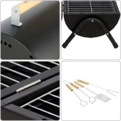 MaxxGarden BBQ - Houtskool Barbecue - Smoker Barbecue - Grilloppervlak (LxB) 38 X 52 Cm - Met Dubbel Grill Vlak - Zwart -Keuken Grill Promotie 1196x1200 2