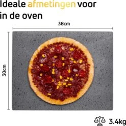 Pizzasteen BBQ Oven - Lava Van Vulkaan Etna - Barbecue Accesoires - Made In Italy - Broodbaksteen - 30x38x1.1 - VDN -Keuken Grill Promotie 1197x1200 9