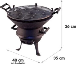 Potkachel Houtskoolbarbecue - 35 Cm - Gietijzer -Keuken Grill Promotie 1200x1000