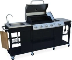 Alice's Garden Gas BBQ D'Artagnan - Zwart - 5 Branders - Buitenkeuken -Keuken Grill Promotie 1200x1005 1