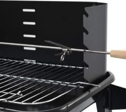 Verrijdbare Barbecue – Houtskool/Briketten - Verstelbare Grillplaat – Houten Tafel – Winscherm – Gewicht 5.9kg -Keuken Grill Promotie 1200x1074