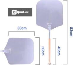 Qualux Pizzaschep Tweedelig – Pizzaschep Voor BBQ – Ophangbaar – Hout/rvs -Keuken Grill Promotie 1200x1075
