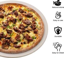 MaxxHome Pizzasteen - BBQ Steen - Pizzasteen Voor De Lekkerste Bereiding Van Een Pizza Op Jouw Barbecue Of In De Oven - Pizza Steen Rond - Medium (33 Cm) -Keuken Grill Promotie 1200x1084 3