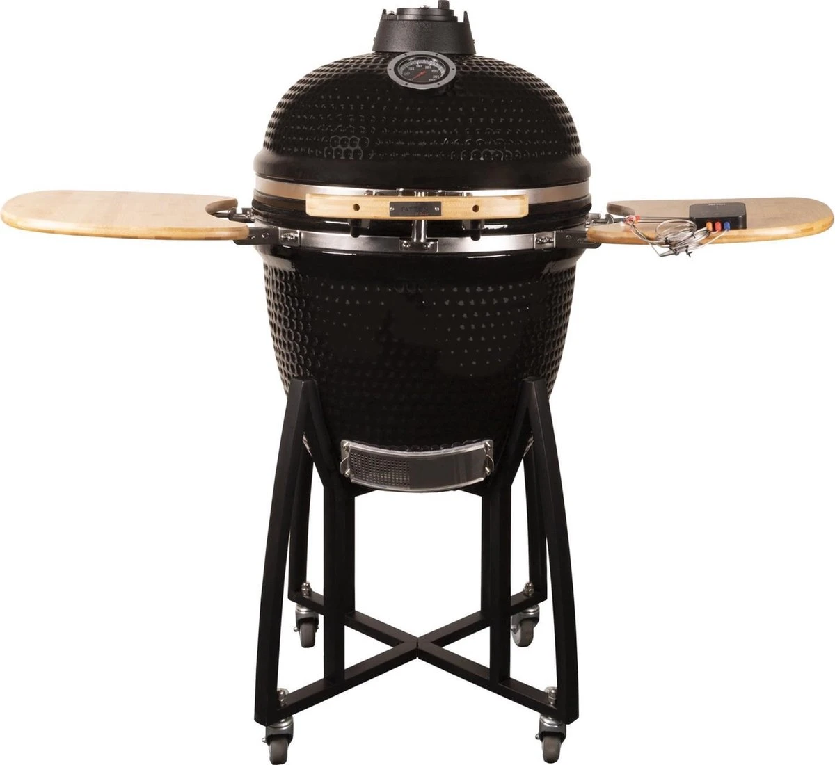 Patton - Kamado 21" - Premium Black - Keramische Barbecue - Incl. Bluetooth Kerntemperatuurmeter - LED Verlichting - Large - Compleet - Zwart 1 Patton - Kamado 21" - Premium Black - Keramische Barbecue - Incl. Bluetooth Kerntemperatuurmeter - LED Verlichting - Large - Compleet - Zwart