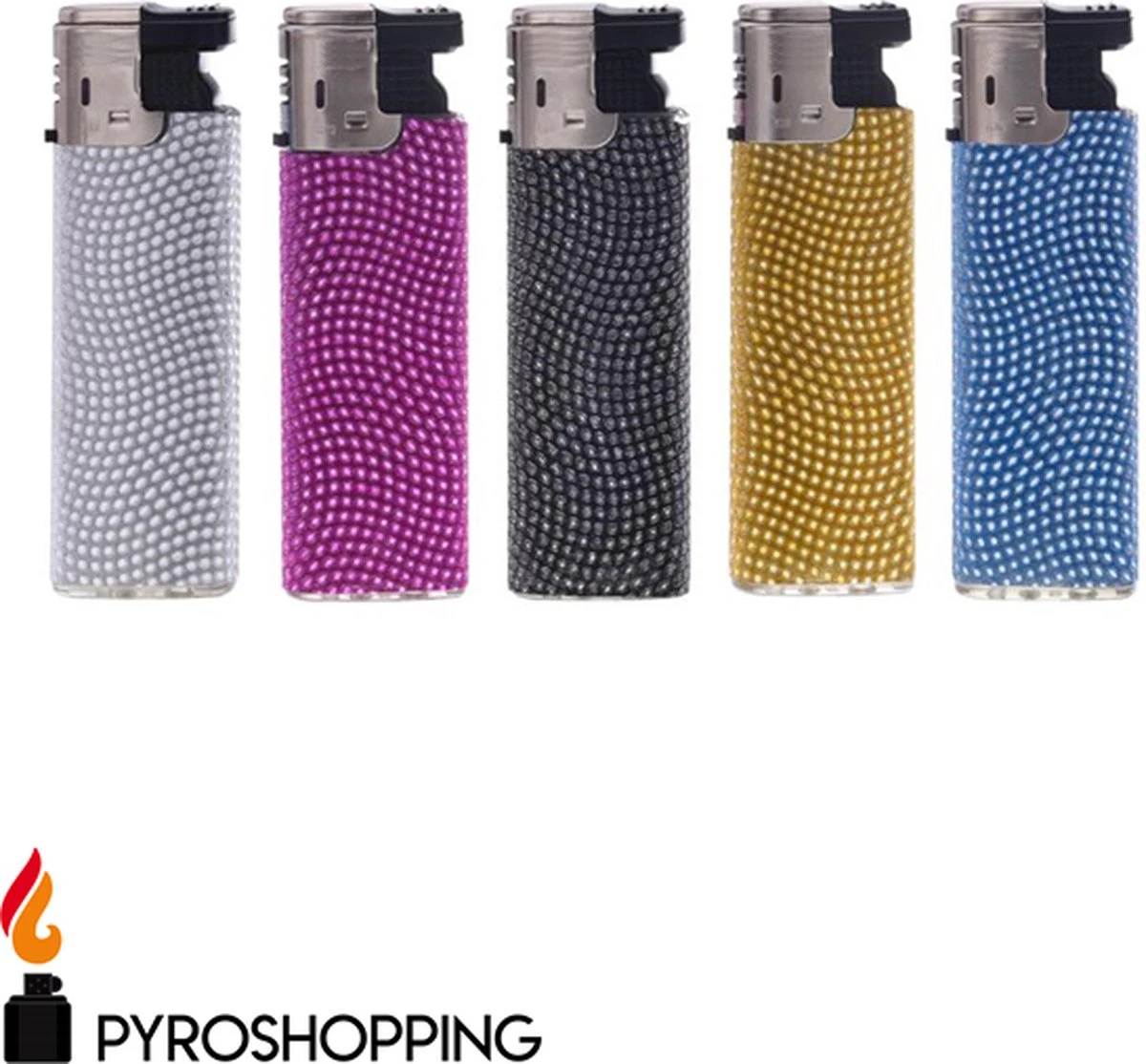 Pyroshopping Diamond Lighters – Set Van 5 Stuks – Navulbare Stormaanstekers - Windproof Gasaanstekers 2 Pyroshopping Diamond Lighters – Set Van 5 Stuks – Navulbare Stormaanstekers - Windproof Gasaanstekers - Afbeelding 2