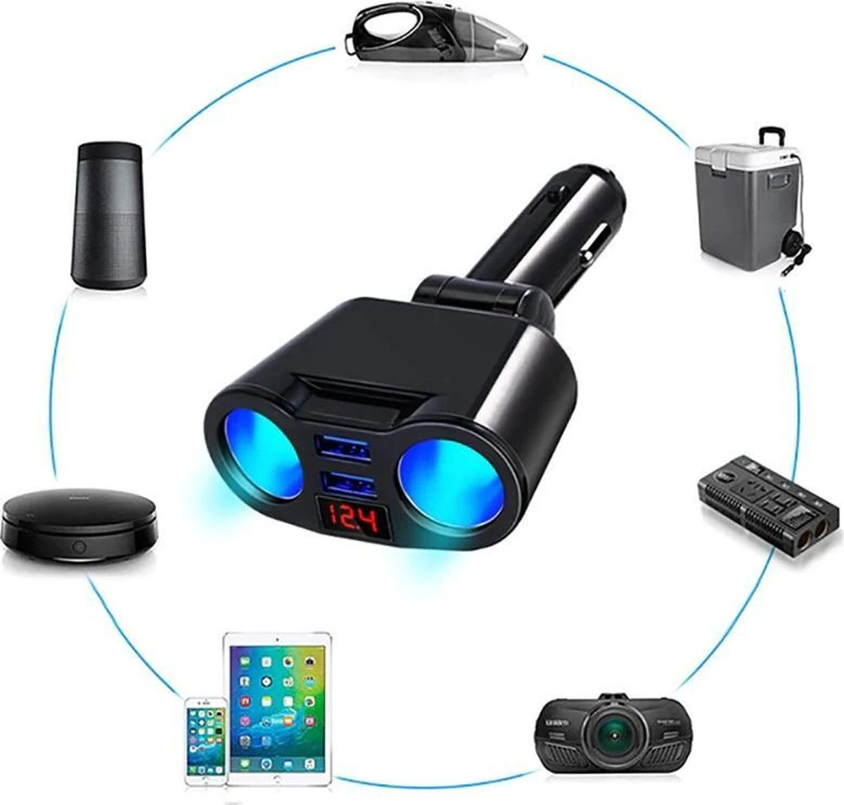 Auto Sigarettenaansteker Splitter - USB Ingang Auto - 2 Sigaretten Aansluitingen - Autolader 6 Auto Sigarettenaansteker Splitter - USB Ingang Auto - 2 Sigaretten Aansluitingen - Autolader - Afbeelding 6