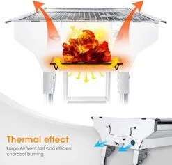 Uten - Houtskoolbarbecue - Opvouwbare Barbecue - Houtskoolbarbecues - Draagbare Camping Barbecue - 430 Roestvrij Staal Grill BBQ - 5-10 Persoon Tuin Buitenfeest - Zilver 15 Uten - Houtskoolbarbecue - Opvouwbare Barbecue - Houtskoolbarbecues - Draagbare Camping Barbecue - 430 Roestvrij Staal Grill BBQ - 5-10 Persoon Tuin Buitenfeest - Zilver -Keuken Grill Promotie 1200x1152