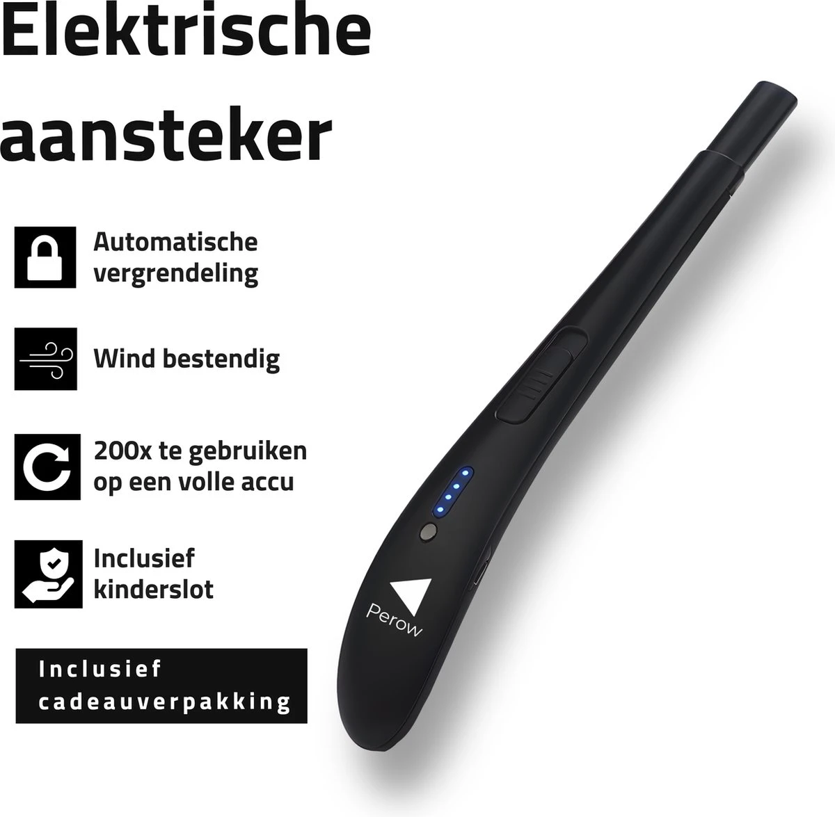 Oplaadbare Lange Elektrische Aansteker - Zwart - Duurzame Plasma Aansteker - Inclusief Cadeauverpakking - BBQ - Kaarsen 2 Oplaadbare Lange Elektrische Aansteker - Zwart - Duurzame Plasma Aansteker - Inclusief Cadeauverpakking - BBQ - Kaarsen - Afbeelding 2