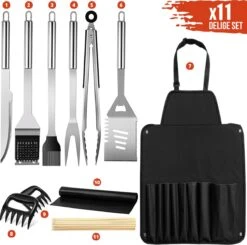 Squago BBQ Accesoires XXL Set Met Schort - Gereedschap - Gereedschapset Tang Borstel Mat -Keuken Grill Promotie 1200x1189 3