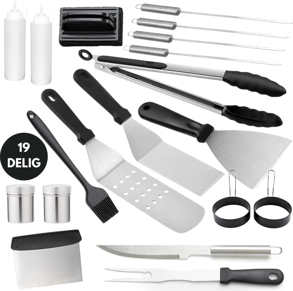 BBQ Gereedschapset - Opbergtas - BBQ Accessoires - BBQ Tang - BBQ Set - BBQ Borstel - BBQ Gereedschap - Roestvrij Staal 1 BBQ Gereedschapset - Opbergtas - BBQ Accessoires - BBQ Tang - BBQ Set - BBQ Borstel - BBQ Gereedschap - Roestvrij Staal