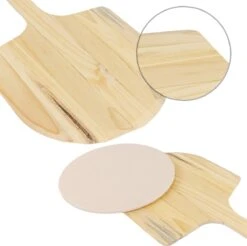 MaxxHome Pizzasteen - BBQ Steen - Maximum Te Verhitten Tot 600 Graden - ⌀33 - Incl. Houten Schep -Keuken Grill Promotie 1200x1195 1