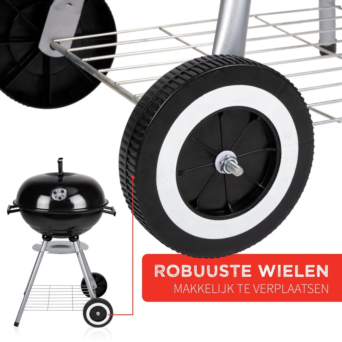 BBQ Collection Houtskoolbarbecue - Kogelbarbecue 45 X 60 Centimeter - Ronde Barbecue - Barbecue Op Wielen - Zwart - Metaal 11 BBQ Collection Houtskoolbarbecue - Kogelbarbecue 45 X 60 Centimeter - Ronde Barbecue - Barbecue Op Wielen - Zwart - Metaal - Afbeelding 11