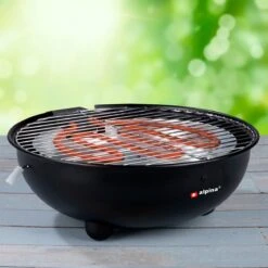 Alpina Elektrische BBQ - Tafel-Barbecue - Geen Rook - Binnen Barbecueën - 1250W - Ø 30 Cm - Zwart -Keuken Grill Promotie 1200x1200 12