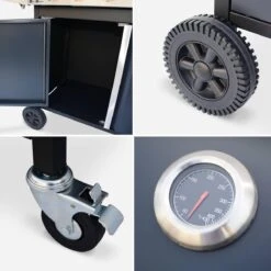 Alice's Garden Gas BBQ Bazin 4 - 5 Branders - Antraciet - Grilloppervlak 64,6x39,3cm -Keuken Grill Promotie 1200x1200 125