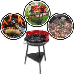 Houtskoolbarbecue Ø33 Cm | Verstelbare Grill BBQ | Halfopen | Zwart / Rood -Keuken Grill Promotie 1200x1200 145