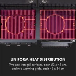 Klarstein Kingsville Double Barbecue - Houtskool- En Gasbarbecue - Smoker BBQ - Inclusief Deksels En Thermometer - Met 2 Roosters - Zwart 19 Klarstein Kingsville Double Barbecue - Houtskool- En Gasbarbecue - Smoker BBQ - Inclusief Deksels En Thermometer - Met 2 Roosters - Zwart -Keuken Grill Promotie 1200x1200 151