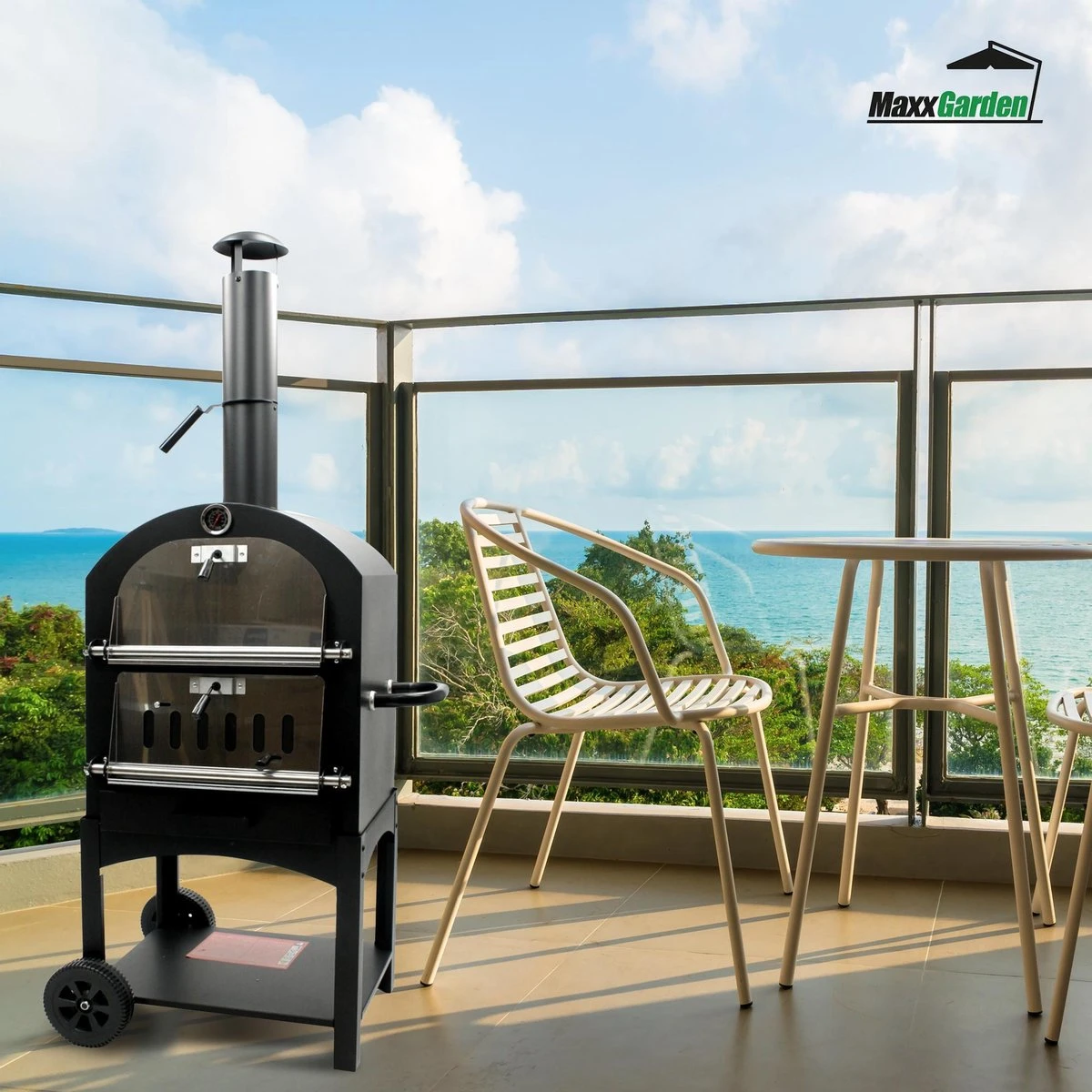 MaxxGarden Pizza Oven - Smoker Barbecue Op Hout, Houtskool Of Pellets - 45 X 65 X 158cm 3 MaxxGarden Pizza Oven - Smoker Barbecue Op Hout, Houtskool Of Pellets - 45 X 65 X 158cm - Afbeelding 3