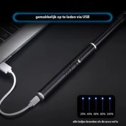 Oplaadbare Lange Dunne Elektrische Aansteker - Duurzame Plasma Aansteker - Inclusief Cadeauverpakking - BBQ – Kaarsen - Zwart -Keuken Grill Promotie 1200x1200 285