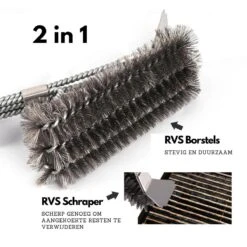 Gohh BBQ Borstel Met Schraper - Schoonmaakborstel - Barbecue Krabber Met Handige Bewaarzak 2 In 1 -Keuken Grill Promotie 1200x1200 311