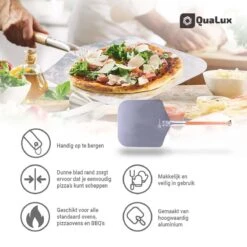 Qualux Pizzaschep Tweedelig – Pizzaschep Voor BBQ – Ophangbaar – Hout/rvs -Keuken Grill Promotie 1200x1200 317