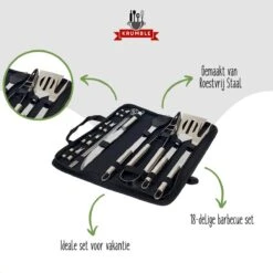 Krumble 18-delige Barbecue Set / Roestvrijstalen BBQ Set Van 18 / Inclusief Handige Opbergtas - RVS 11 Krumble 18-delige Barbecue Set / Roestvrijstalen BBQ Set Van 18 / Inclusief Handige Opbergtas - RVS -Keuken Grill Promotie 1200x1200 332
