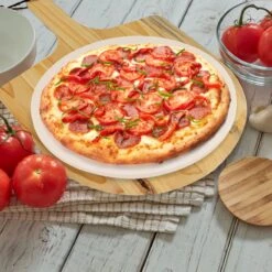 MaxxHome Pizzasteen - BBQ Steen - Maximum Te Verhitten Tot 600 Graden - ⌀33 - Incl. Houten Schep -Keuken Grill Promotie 1200x1200 424