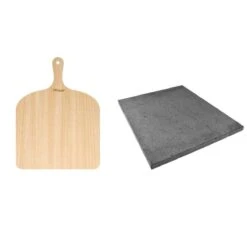 ETNA Pizza Set - Grote Pizzasteen & GRATIS Pizzaschep - 30 Cm X 38 Cm - Echt Italiaanse Pizzasteen - Broodbaksteen - BBQ Pizzasteen - Gemaakt Van Lavasteen Uit De Etna - Non-stick - Eppicotispai -Keuken Grill Promotie 1200x1200 428