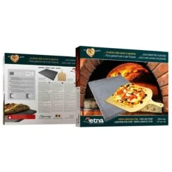 ETNA Pizza Set - Grote Pizzasteen & GRATIS Pizzaschep - 30 Cm X 38 Cm - Echt Italiaanse Pizzasteen - Broodbaksteen - BBQ Pizzasteen - Gemaakt Van Lavasteen Uit De Etna - Non-stick - Eppicotispai -Keuken Grill Promotie 1200x1200 429