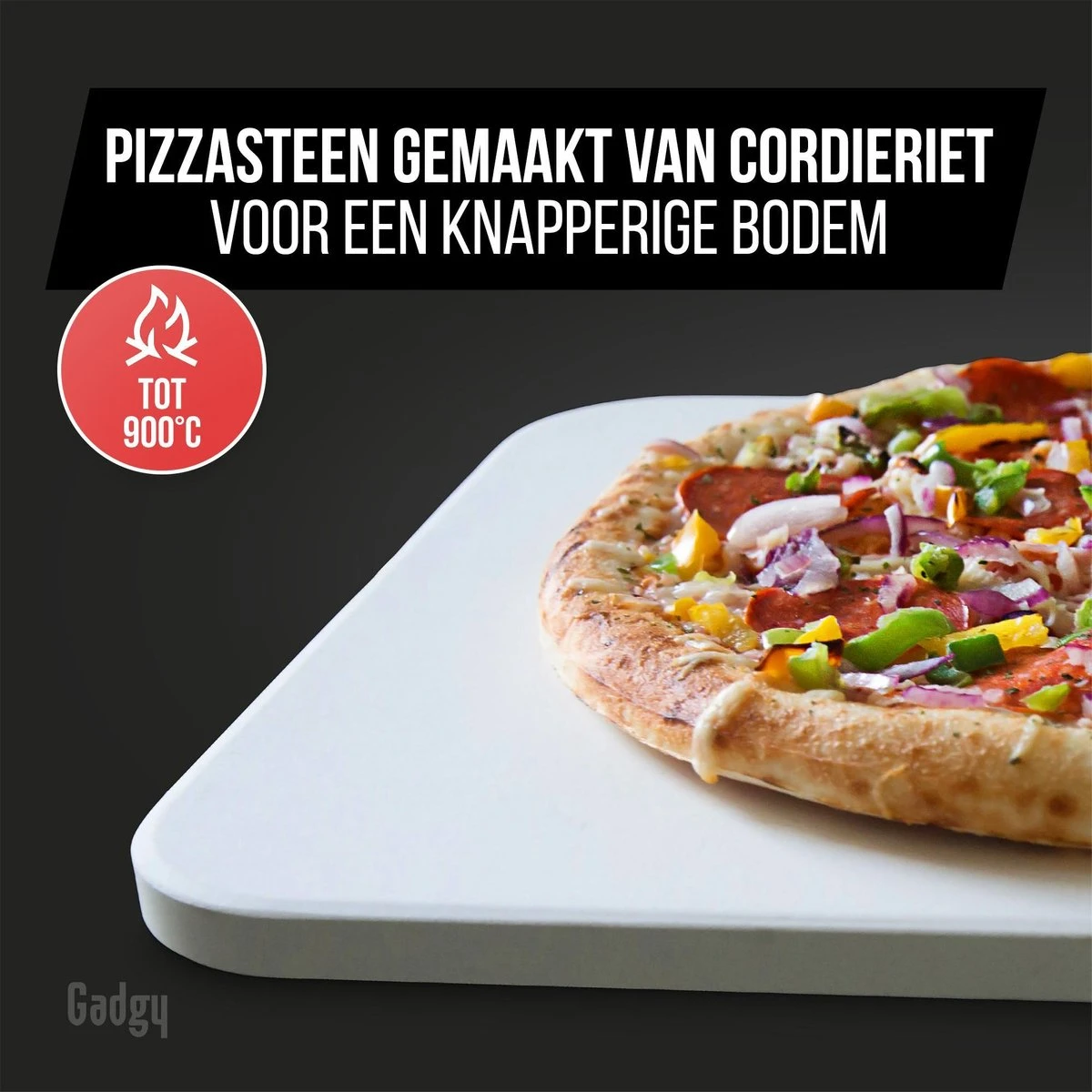 Gadgy Pizzasteen Met Pizzaschep – Cordieriet Voor Knapperige Pizzabodem – Pizzasteen Voor BBQ, Oven Of Kamado - Pizzaspatel - Pizza Set 3 Gadgy Pizzasteen Met Pizzaschep – Cordieriet Voor Knapperige Pizzabodem – Pizzasteen Voor BBQ, Oven Of Kamado - Pizzaspatel - Pizza Set - Afbeelding 3