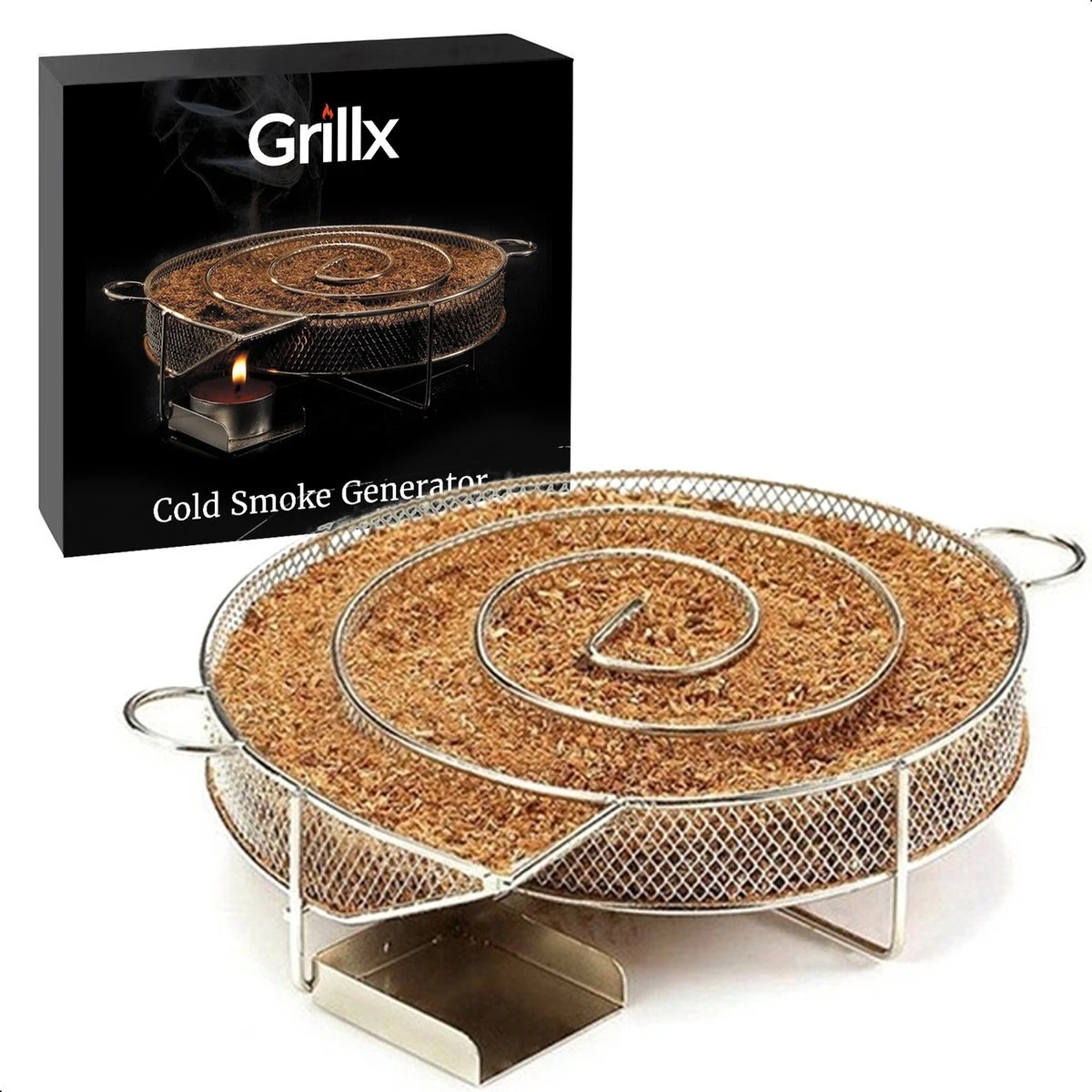 GrillX Cold Smoke Generator Met 1KG Kersen Rookmot - 6 Liter - Smokerbox - RVS Rookbox - Rookgenerator - Koud Roken - BBQ Accesoires 2 GrillX Cold Smoke Generator Met 1KG Kersen Rookmot - 6 Liter - Smokerbox - RVS Rookbox - Rookgenerator - Koud Roken - BBQ Accesoires - Afbeelding 2