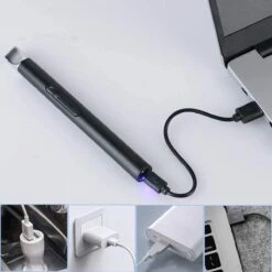 Oplaadbare Lange Elektrische Aansteker - Duurzame Plasma Aansteker - Inclusief Cadeauverpakking - BBQ - Kaarsen - Zwart -Keuken Grill Promotie 1200x1200 638