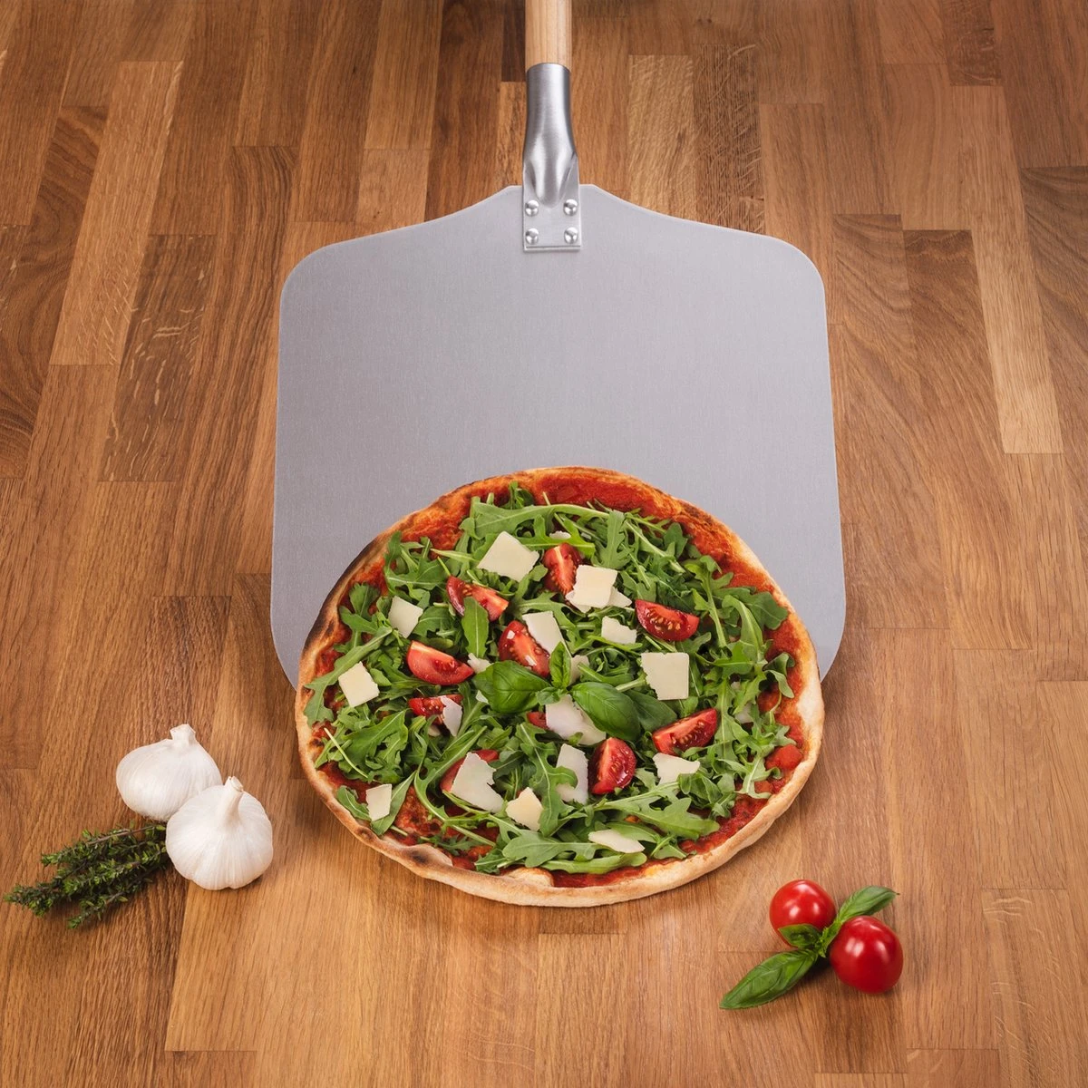 Blumtal Professionele Pizzaschep - 30,5 X 30,5 Cm - Houten Grip 85 Cm 7 Blumtal Professionele Pizzaschep - 30,5 X 30,5 Cm - Houten Grip 85 Cm - Afbeelding 7