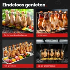GrillX Kippenvleugelhouder - Kiphouder Voor BBQ & Oven - RVS - BBQ Accesoires 10 GrillX Kippenvleugelhouder - Kiphouder Voor BBQ & Oven - RVS - BBQ Accesoires -Keuken Grill Promotie 1200x1200 696