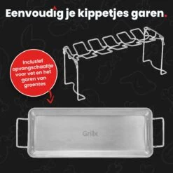 GrillX Kippenvleugelhouder - Kiphouder Voor BBQ & Oven - RVS - BBQ Accesoires 11 GrillX Kippenvleugelhouder - Kiphouder Voor BBQ & Oven - RVS - BBQ Accesoires -Keuken Grill Promotie 1200x1200 697