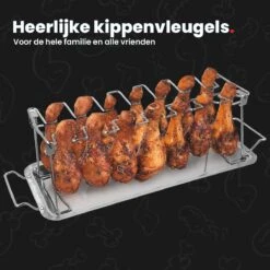 GrillX Kippenvleugelhouder - Kiphouder Voor BBQ & Oven - RVS - BBQ Accesoires 12 GrillX Kippenvleugelhouder - Kiphouder Voor BBQ & Oven - RVS - BBQ Accesoires -Keuken Grill Promotie 1200x1200 698