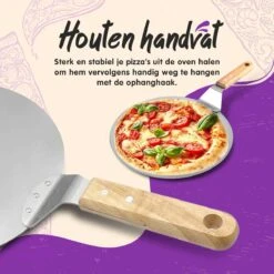 Nowad Pizzaschep RVS Rond Voor BBQ En Oven - 30,5 Cm - Pizzaspatel - Taartschep - Houten Handvat - Ophangbaar - Rond - Vaatwasbestendig - Keukenaccessoires -Keuken Grill Promotie 1200x1200 718